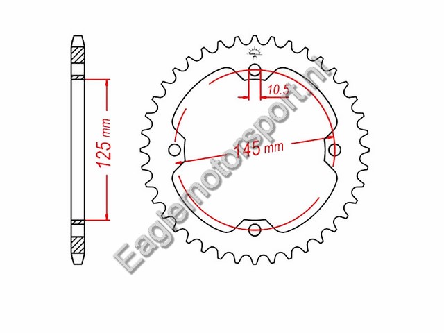 Achter tandwiel 37 Tands (Raptor 350/450/700)